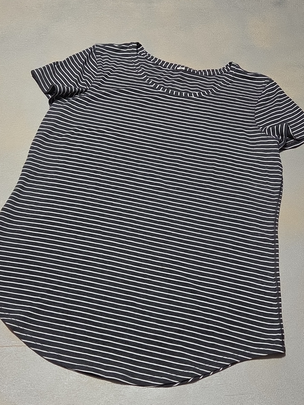 lululemon athletica Black & White Striped Short Sleeve Tee